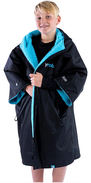 2026 Dryrobe Junior Advance Short Sleeve Changing Robe V3KSS - Black / Blue